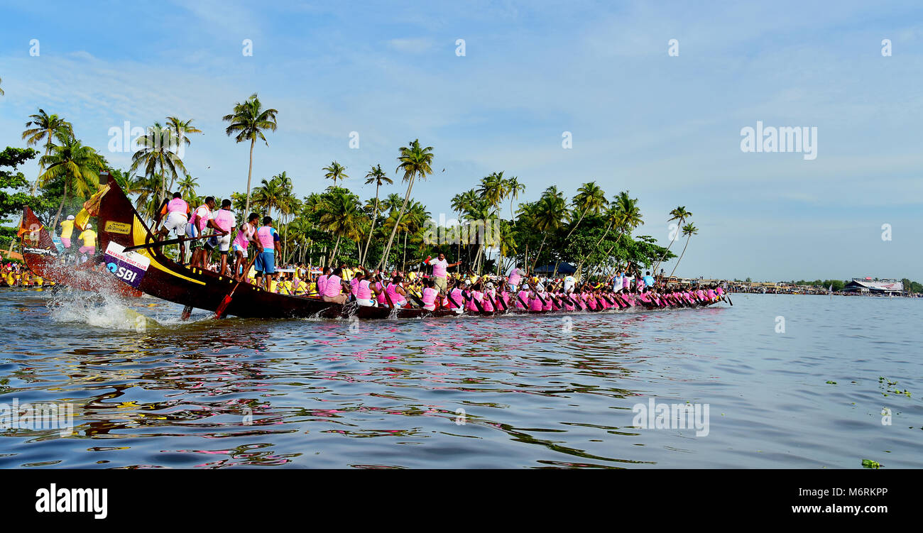 this photo is nehru trophy boat race in alapuzha,alapuzha is the real gods own country in lerala. Stock Photo