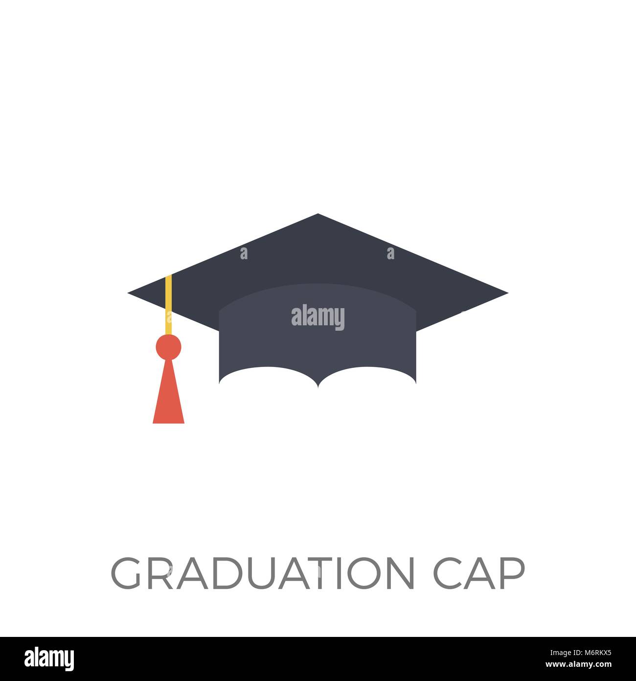 Graduation Cap Icon Vector. Isolated on White Background. Trendy Flat ...