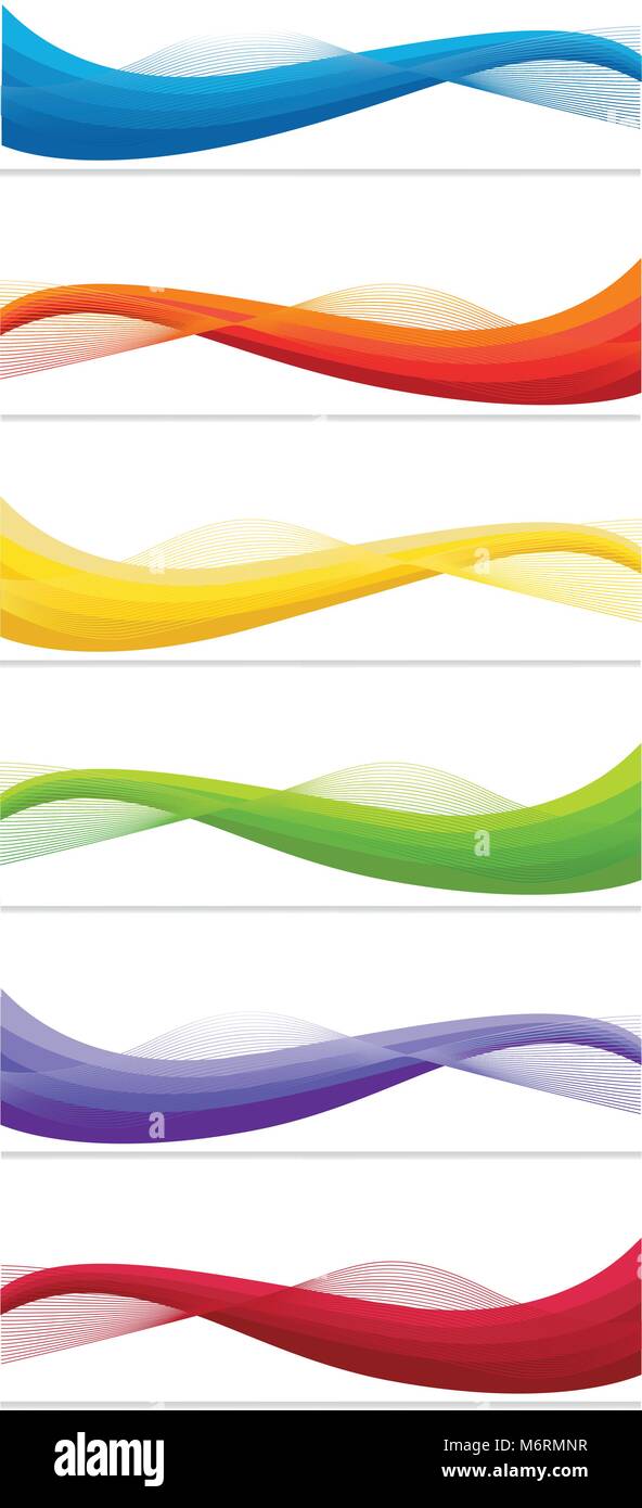 A set of web banners of different colors Stock Vector