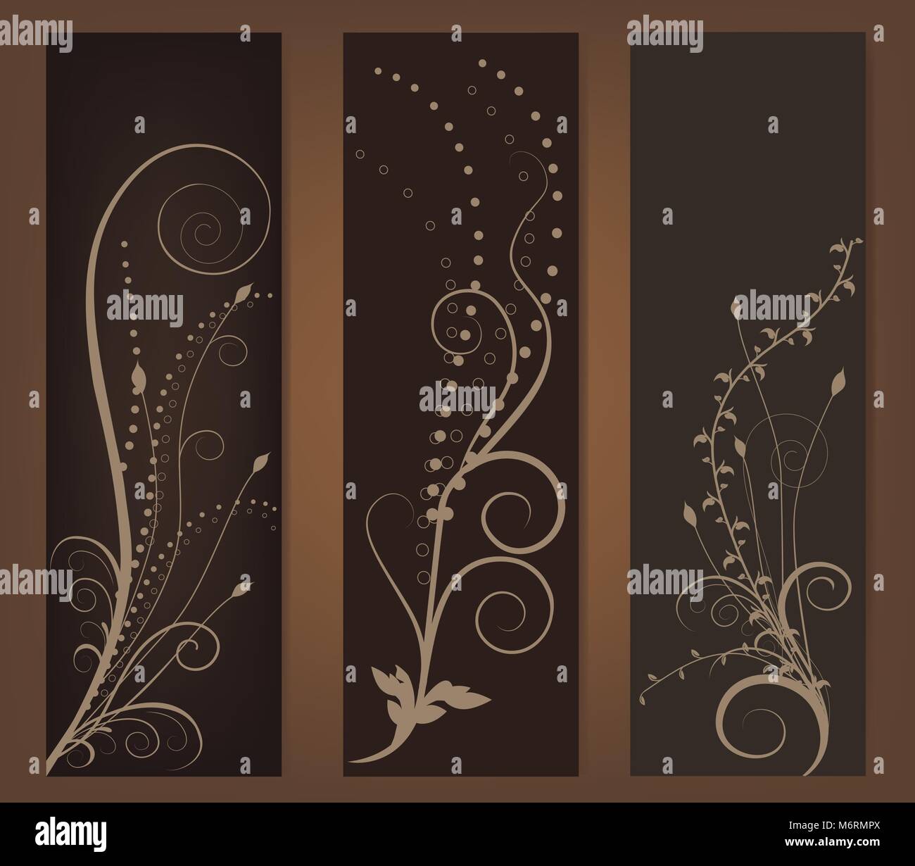 Collection of abstract floral banner Stock Vector