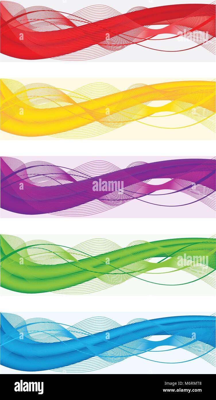 A set of abstract banners for web header of different colors Stock Vector