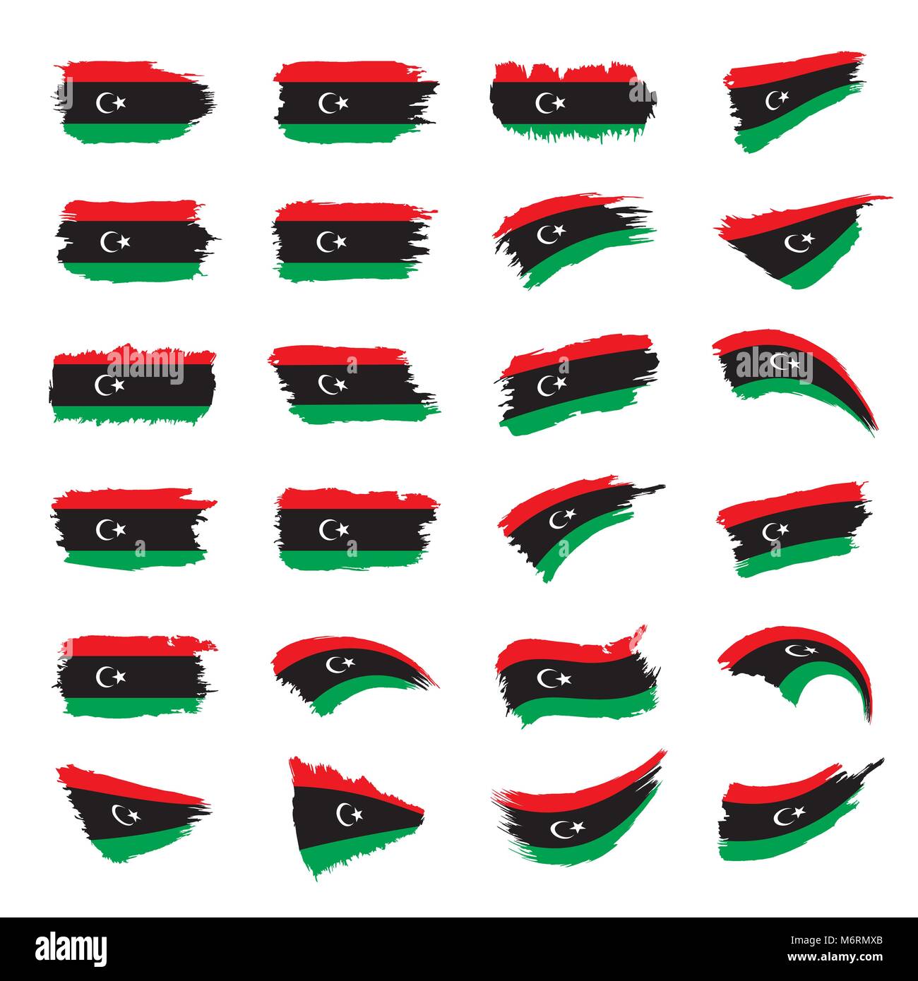Libya flag brush stroke Cut Out Stock Images & Pictures - Alamy