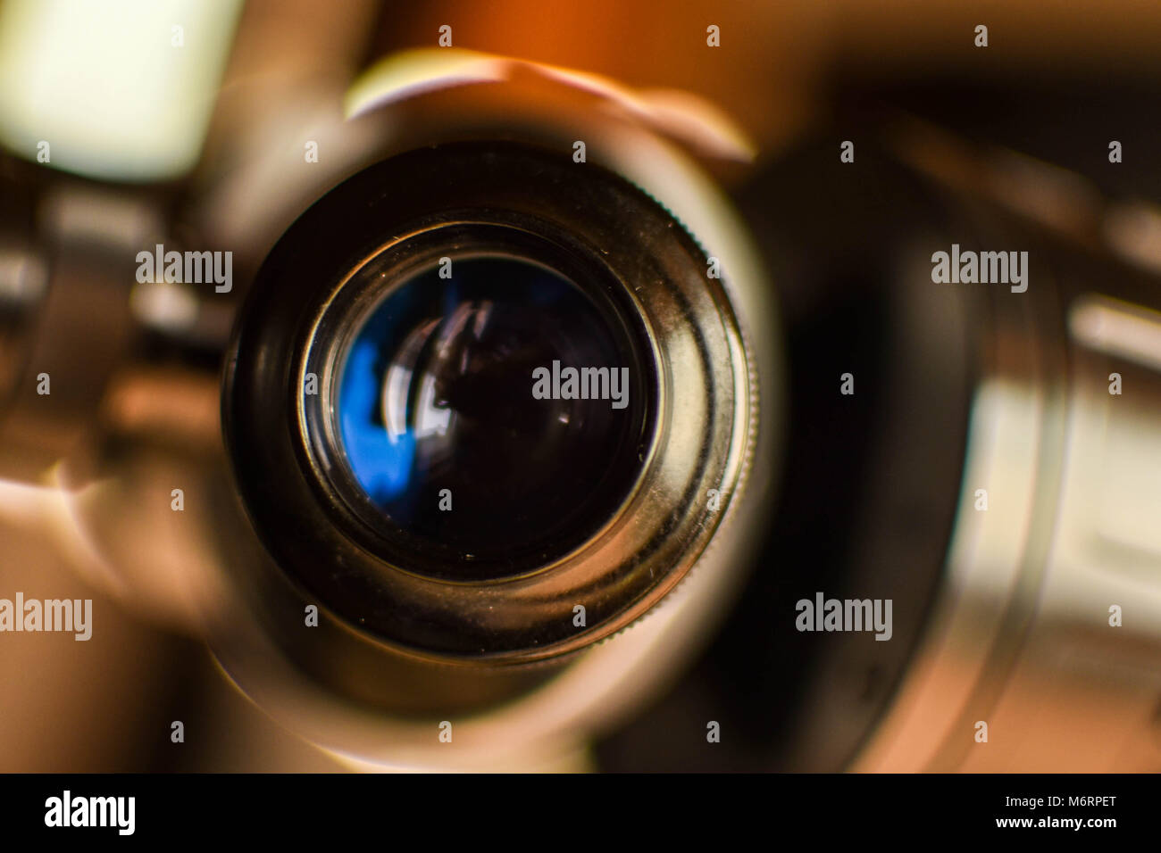 Closeup of an eyepiece of a telescope Stock Photo Alamy