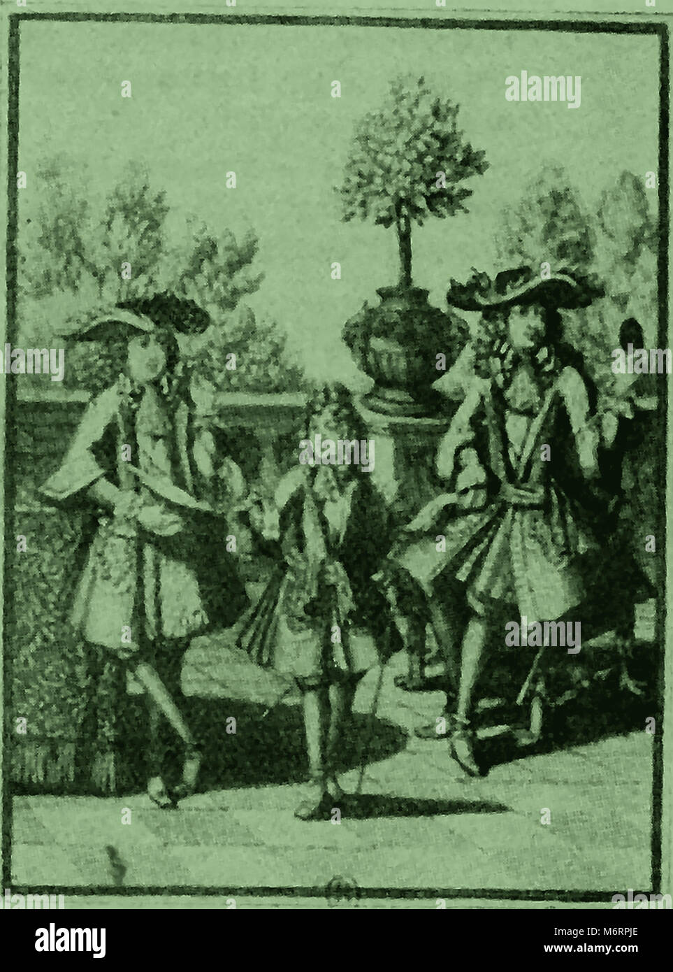 1912 French illustration,  The Three students of  Fenelon (Dukes of Bourgogne, Anjou and, Berry) - Three grand children of Louis XIV Stock Photo