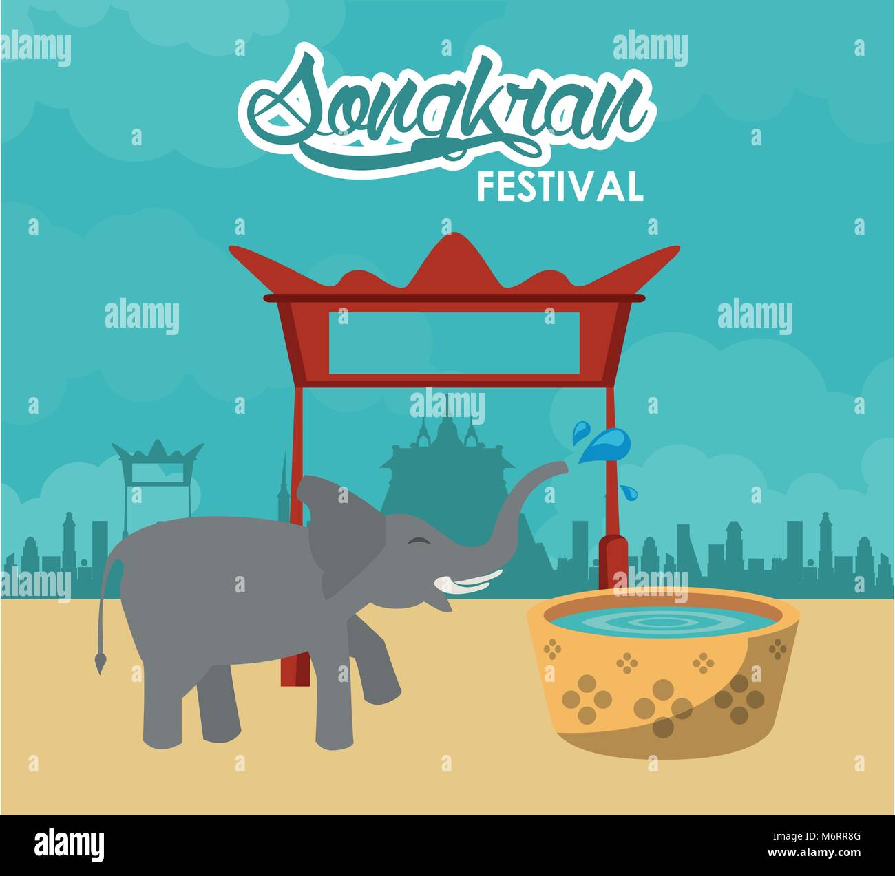 Songkran Festival Card Vector Illustration Graphic Design Stock Vector Image And Art Alamy