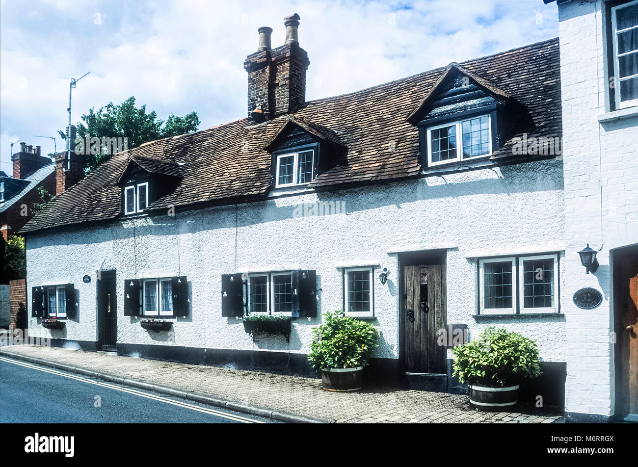 Row of traditional houses in Henley on Thames, Oxfordshire, England