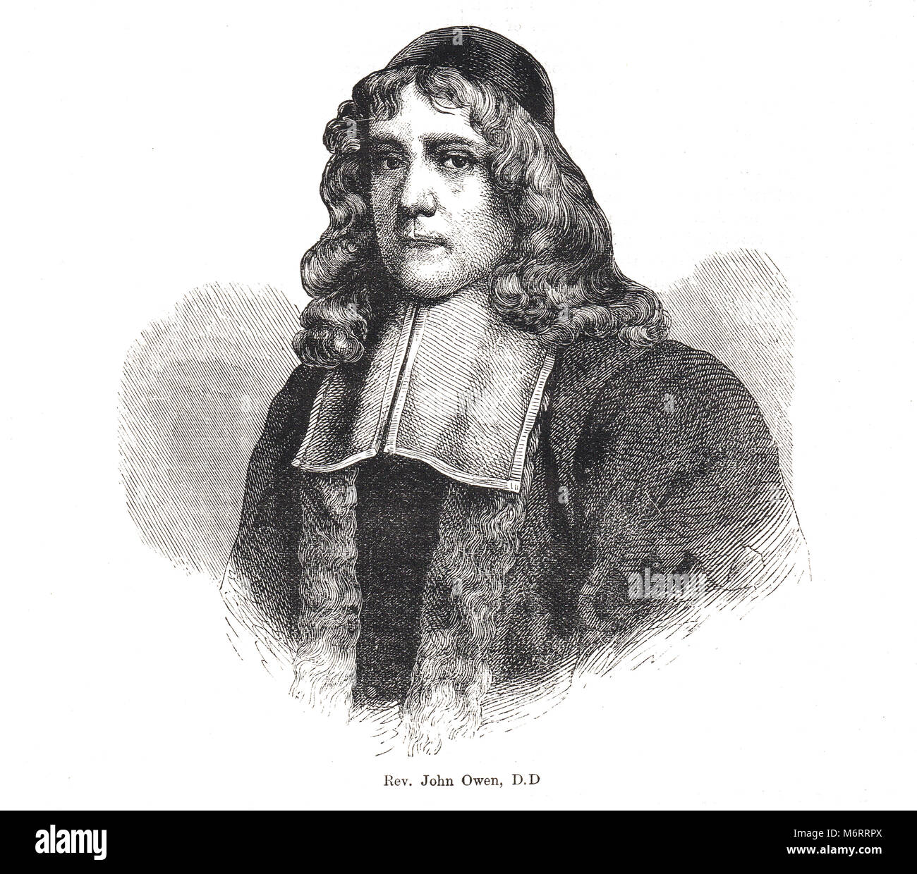 Rev. John Owen, D.D  English Nonconformist Church leader and theologian, 1616-1683 Stock Photo