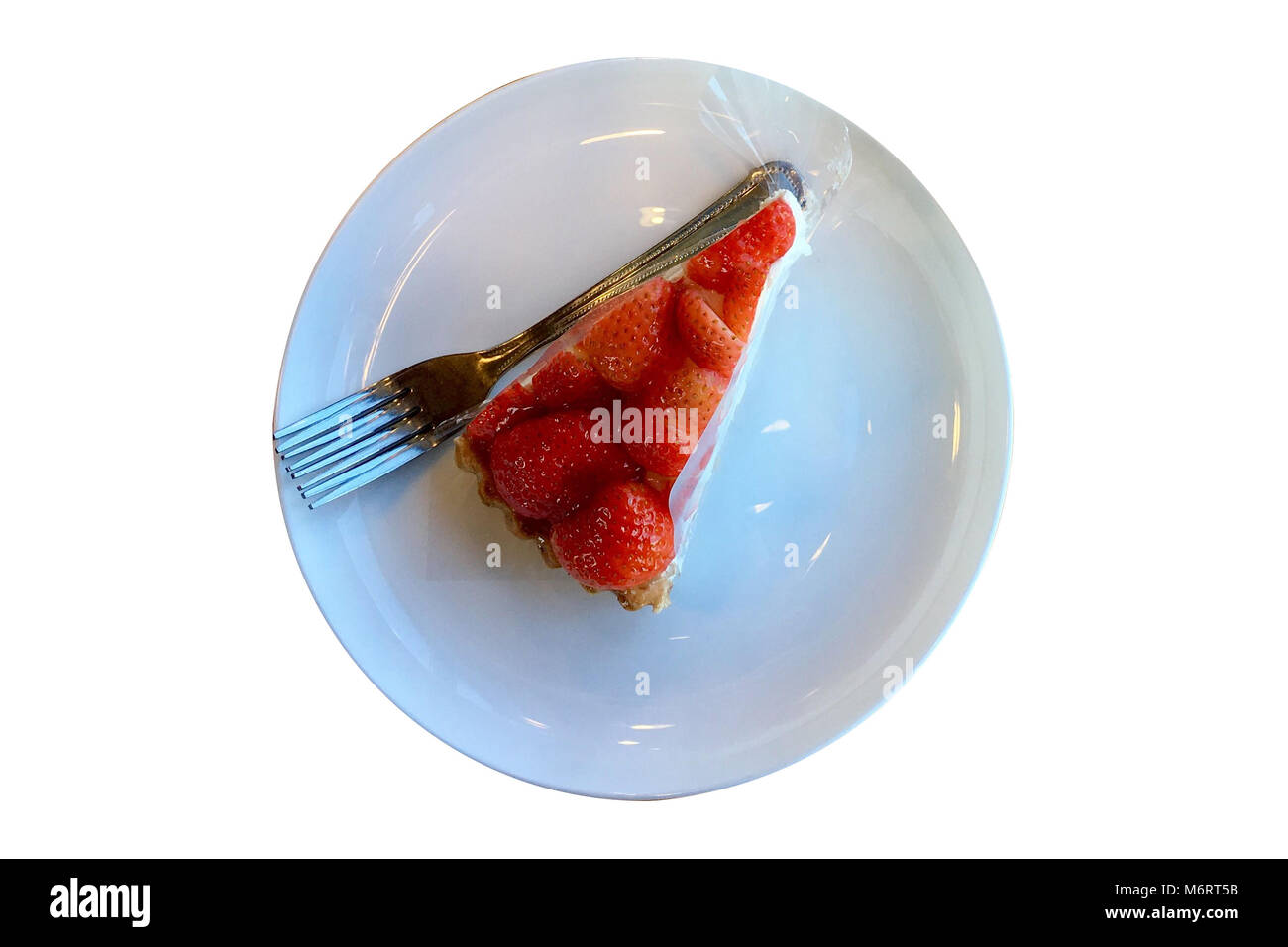 Strawberry cake isolated on white background Stock Photo - Alamy