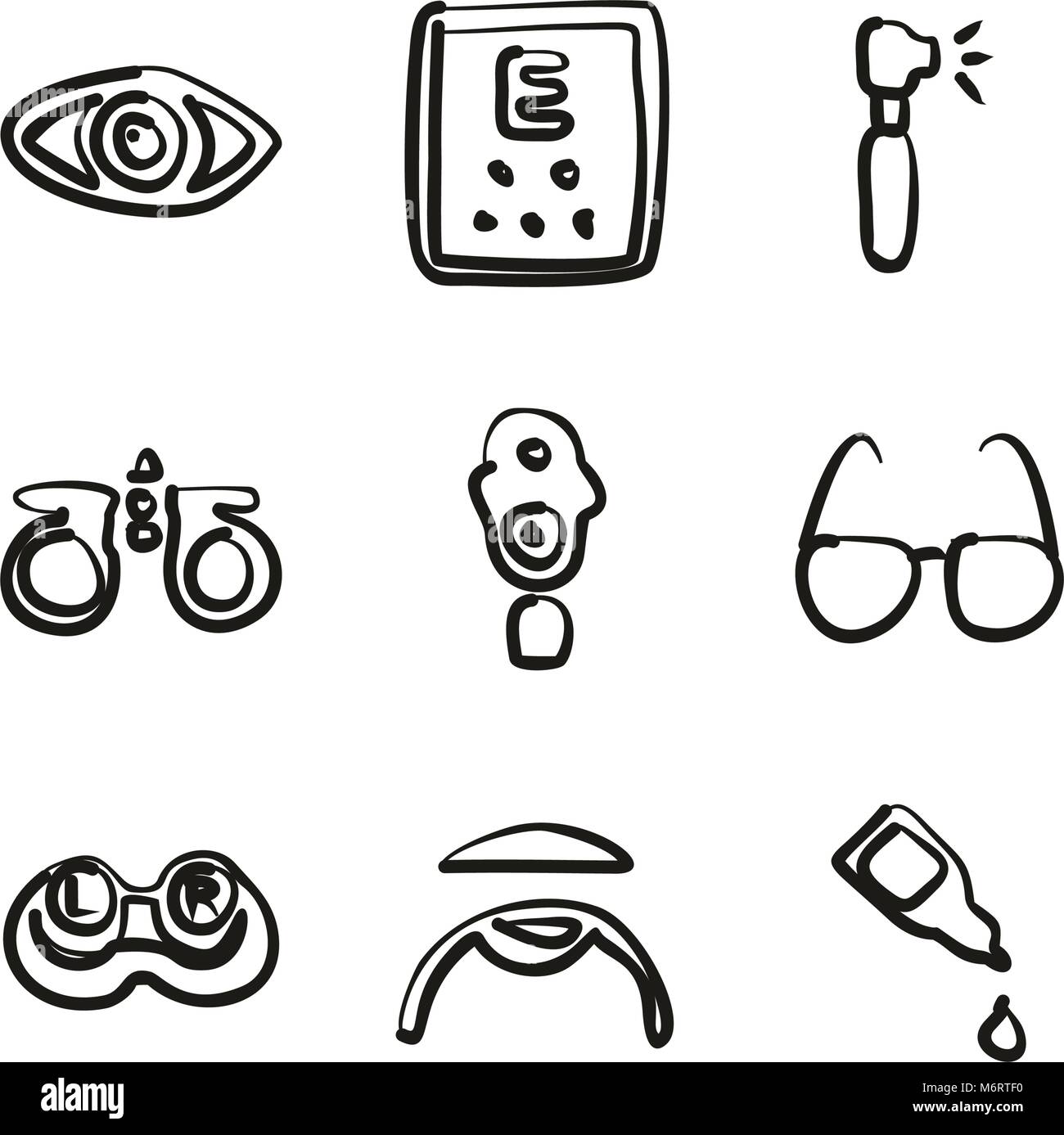 Optometry Icons Freehand Stock Vector Image & Art - Alamy