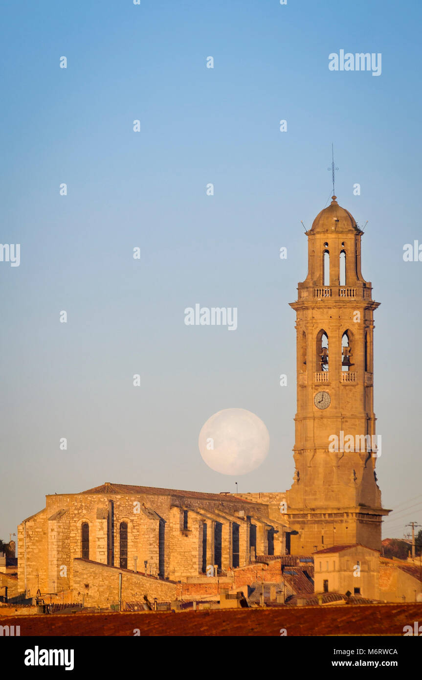 supermoon belltower Stock Photo