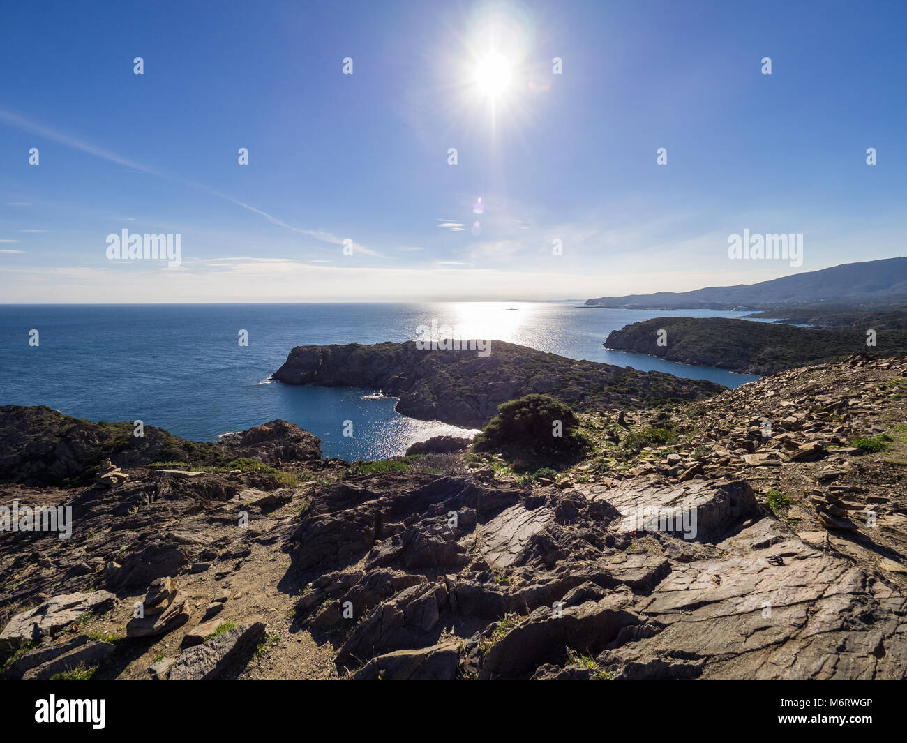 Views from the Cap de Creus cape in a sunny morning Stock Photo