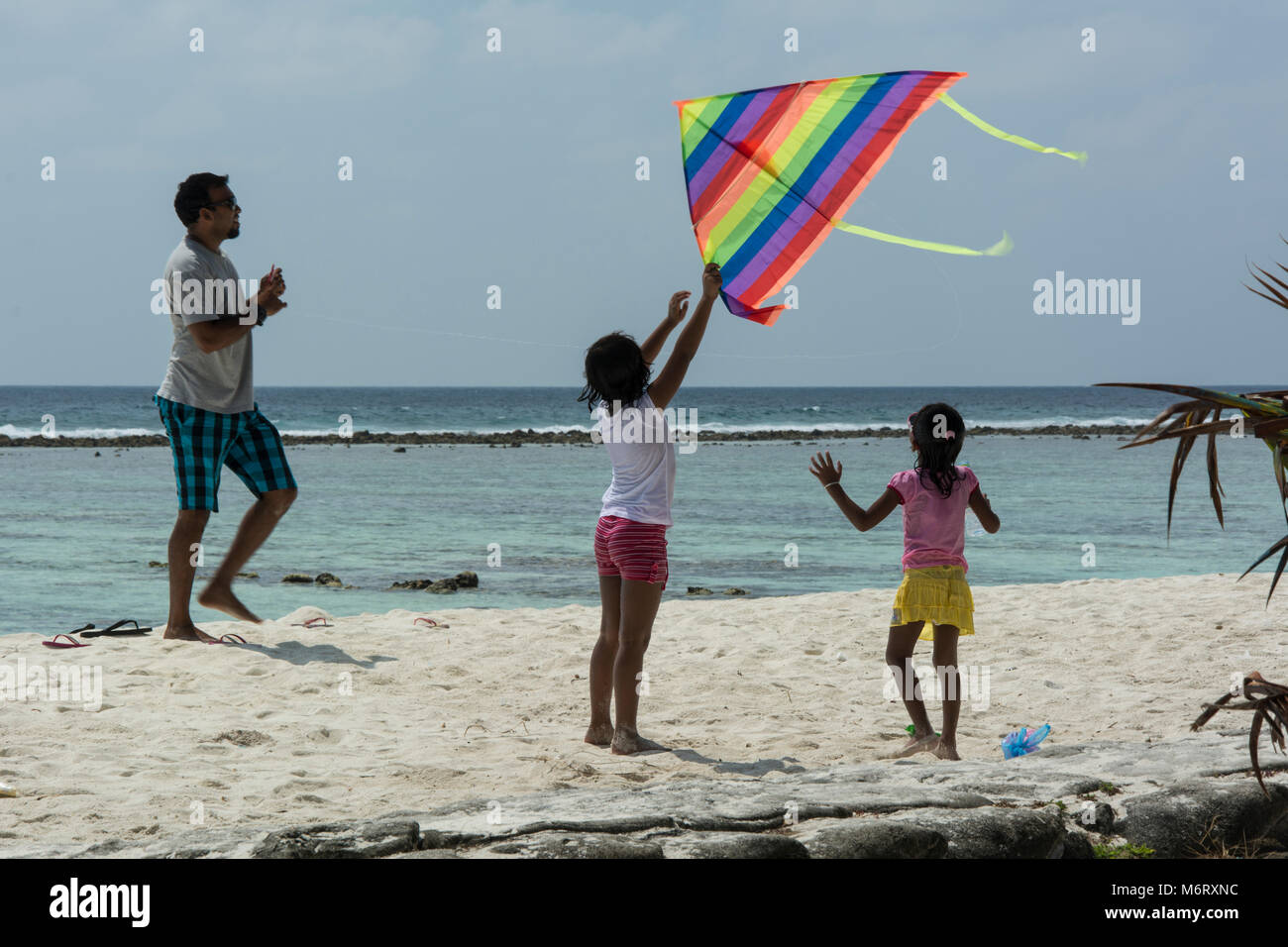Strandleben Einheimischer auf Hulhumale / Malediven - Beachlife on Hulhumale / Maldives Stock Photo