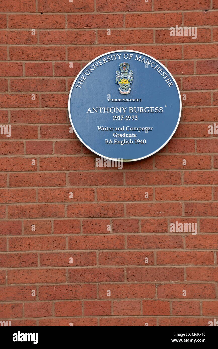 Anthony Burgess blue plaque Stock Photo