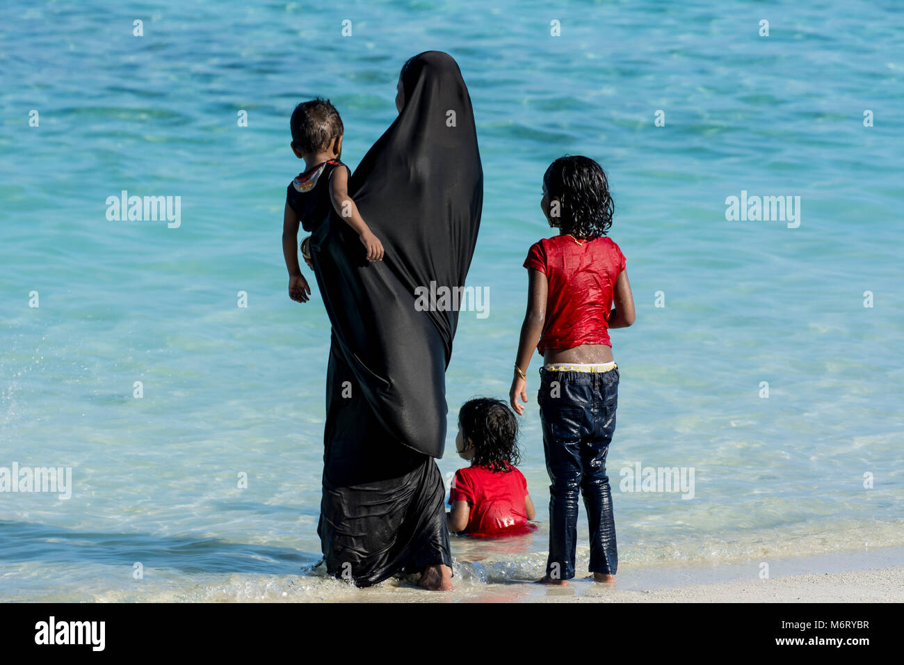Strandleben Einheimischer auf Hulhumale / Malediven - Beachlife on Hulhumale / Maldives Stock Photo