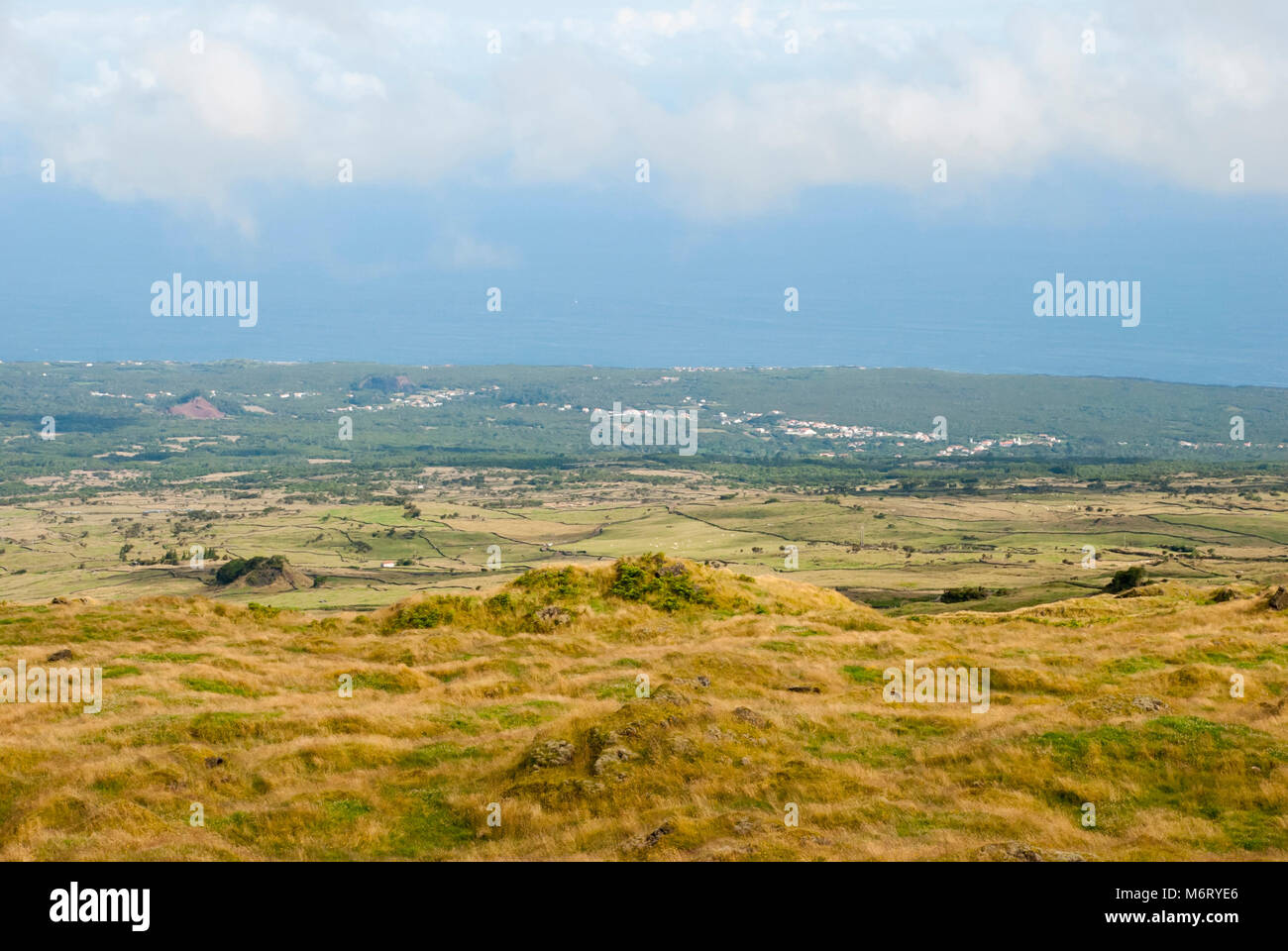 Azores Rye View over Pico island and its volcanic landscape, Azores Stock Photo ...