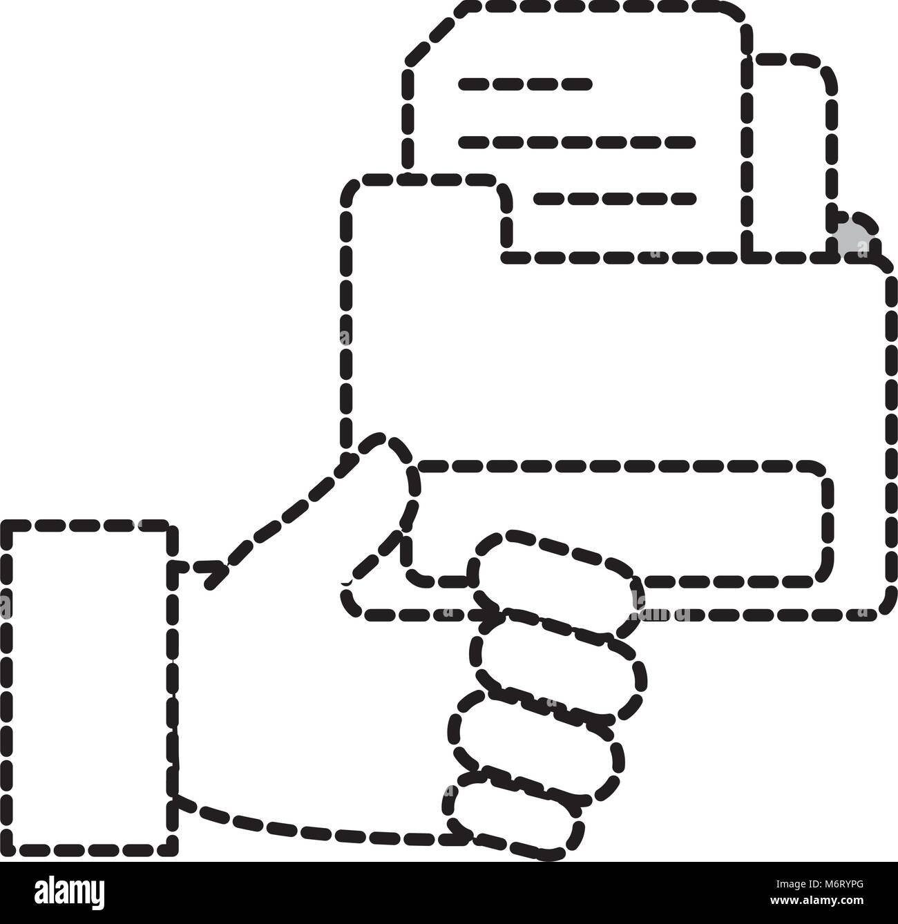 Man Hand File Folder dotted shape man hand with documents inside file folder vector ...