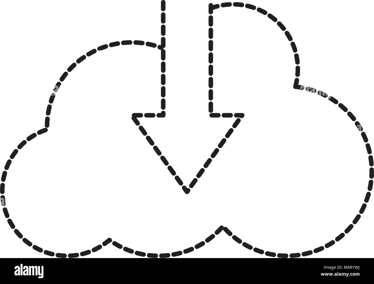 dotted shape cloud data connection downloading server vector ...