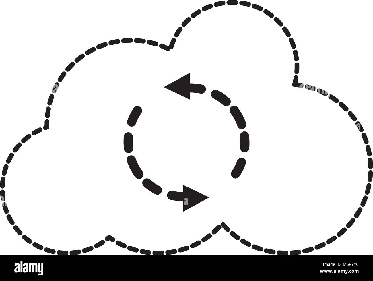 dotted shape cloud data upload connection server vector illustration ...