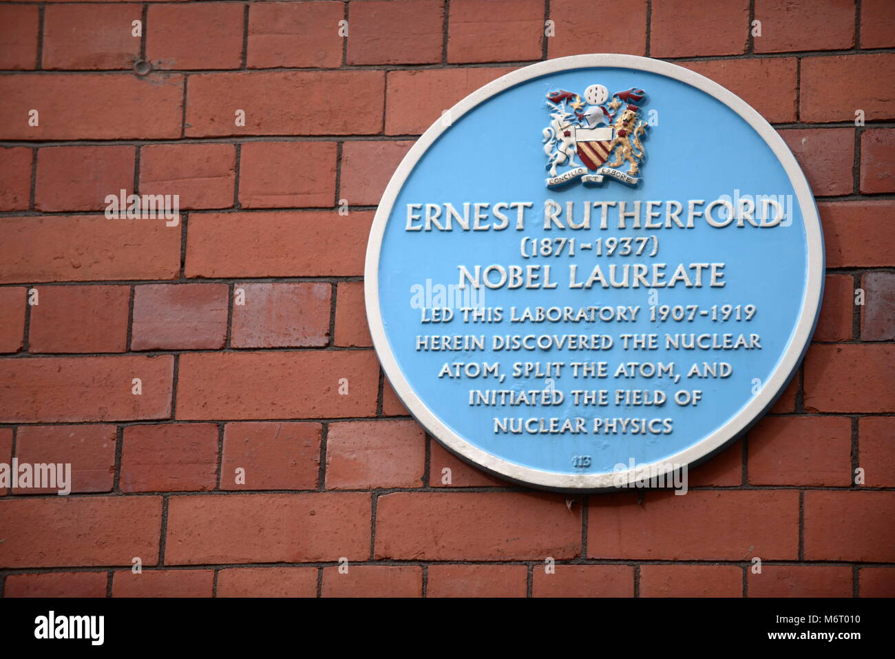 Ernest Rutherford memorial plaque Stock Photo