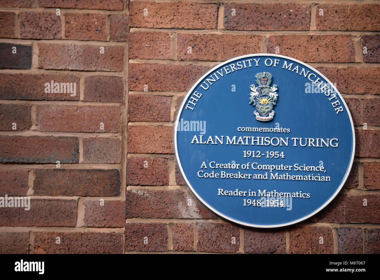 Alan Turing memorial plaque Stock Photo