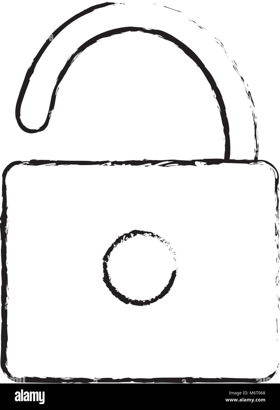 grunge open padlock to security and protect symbol vector illustration ...