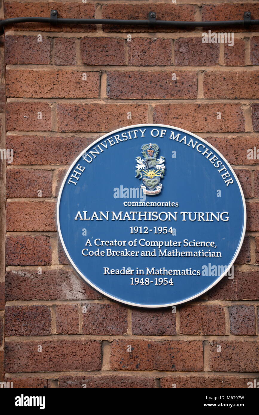 Alan Turing memorial plaque Stock Photo