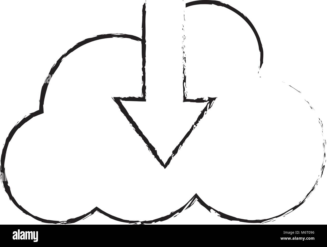 grunge cloud data connection downloading server vector illustration ...
