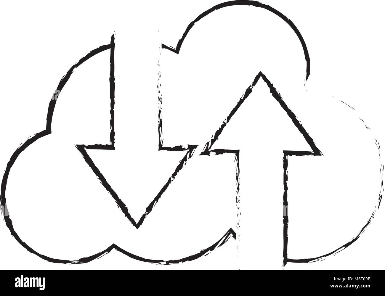 grunge cloud data loading and downloading server vector illustration ...
