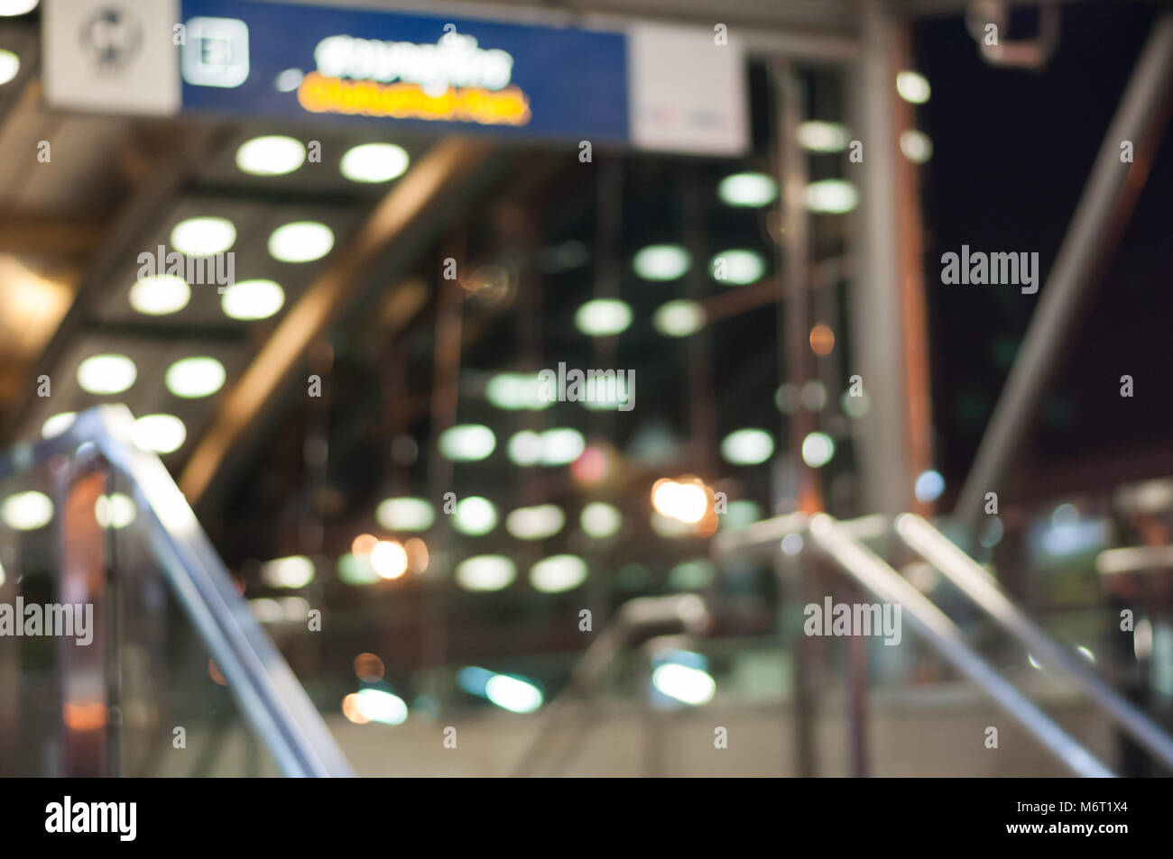 Subway entrance blur stair night  background Stock Photo