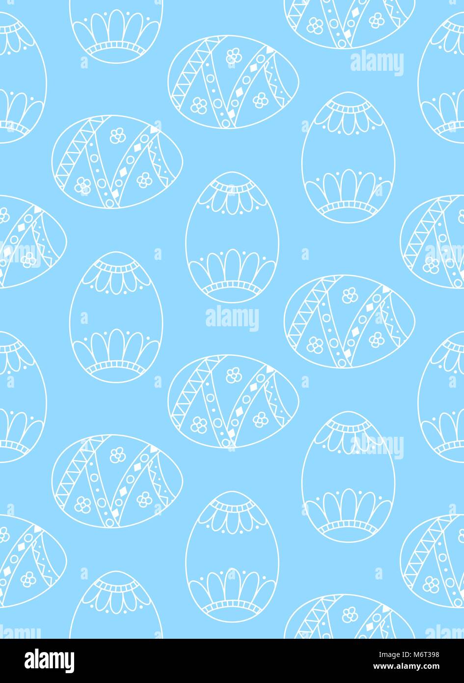 Vector Seamless Simple Pattern With Easter Eggs Easter Holiday Blue