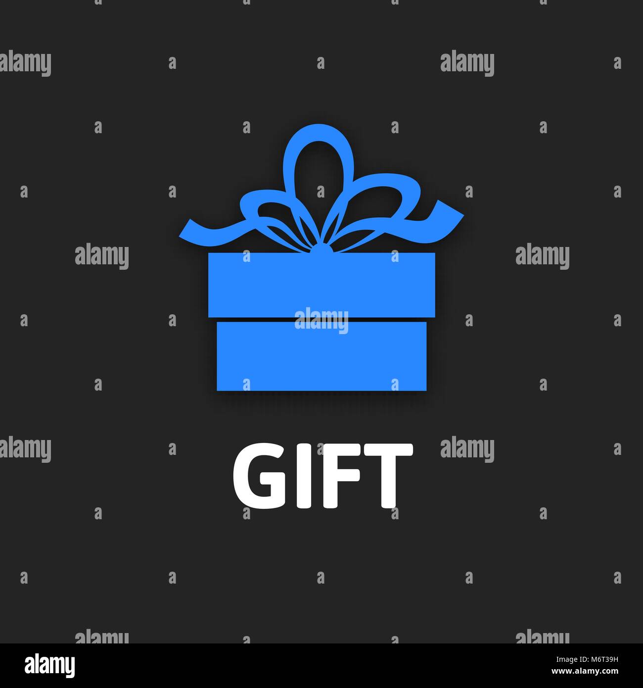 Gift box icon with ribbon, flat design Stock Vector Image & Art Alamy