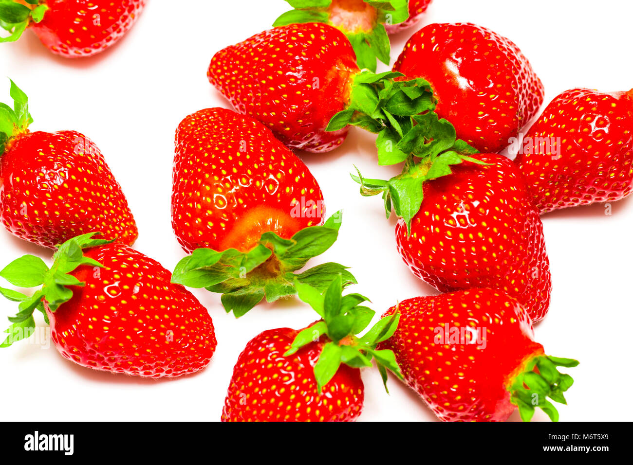 A set of fresh strawberry isolated on white background Stock Photo - Alamy