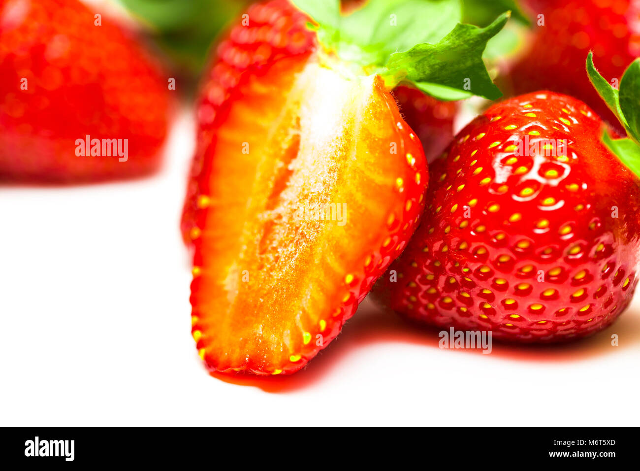 A set of fresh strawberry isolated on white background Stock Photo - Alamy