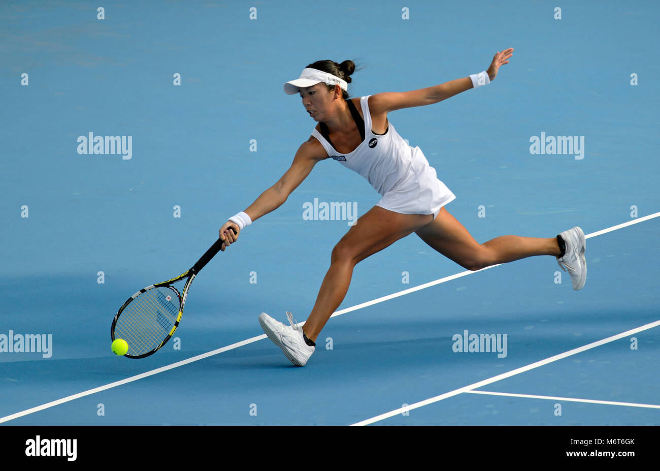 Vania King of USA and Monica Niculescu of Romania partner in the women