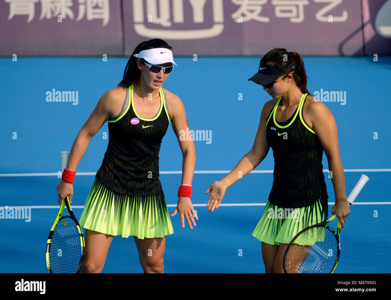 China's Xu Yifan and Zheng Saisai play Vania King and Monica Niculescu