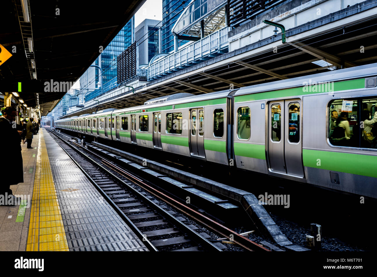 Japan Railways. It's very convenient way for visitors to travel around Kawaguchi, Japan. Stock Photo