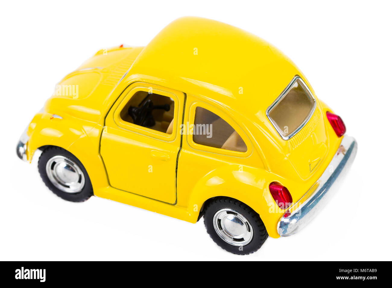 The Yellow retro car isolated on white background Stock Photo - Alamy