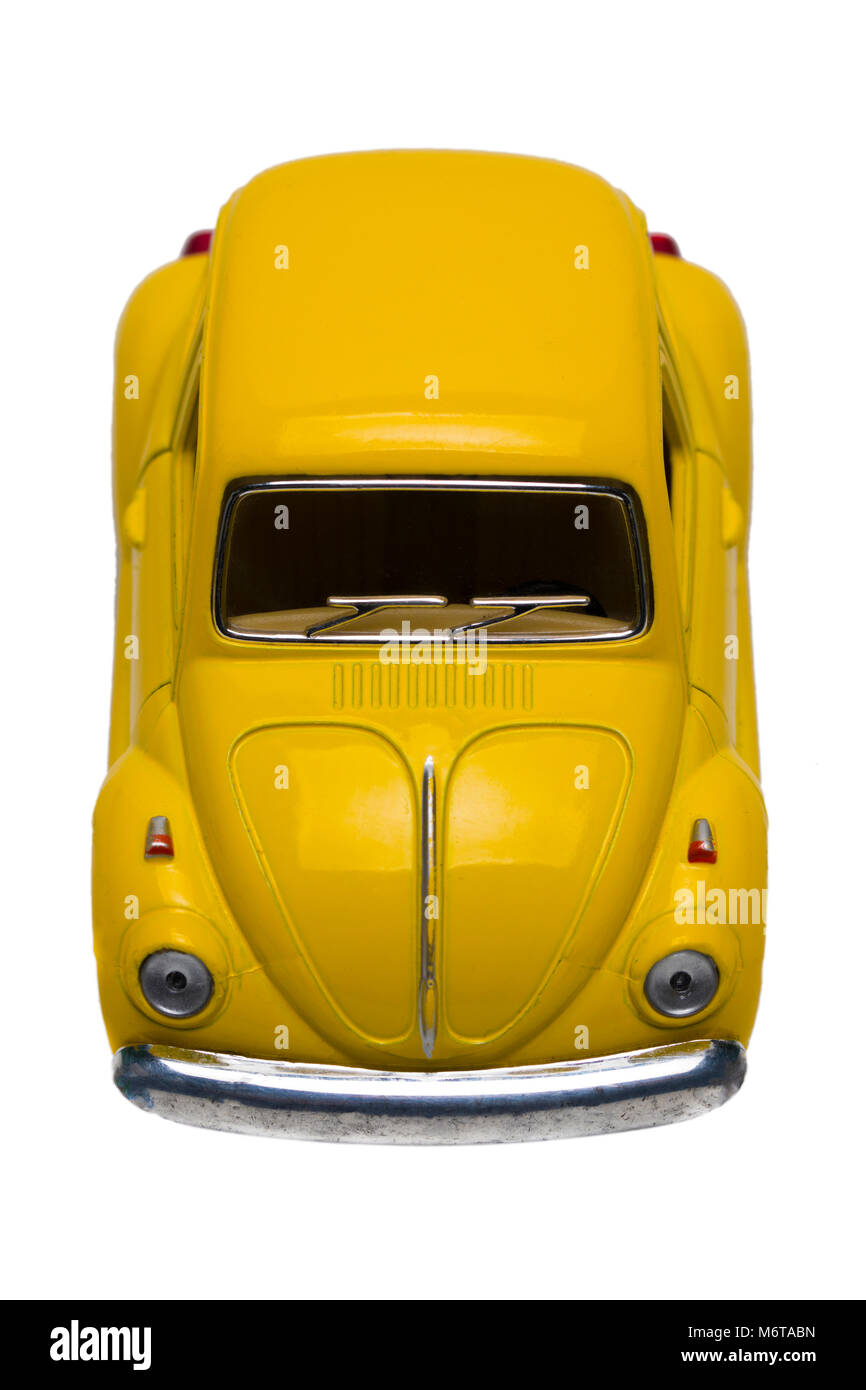 The Yellow retro car isolated on white background Stock Photo - Alamy