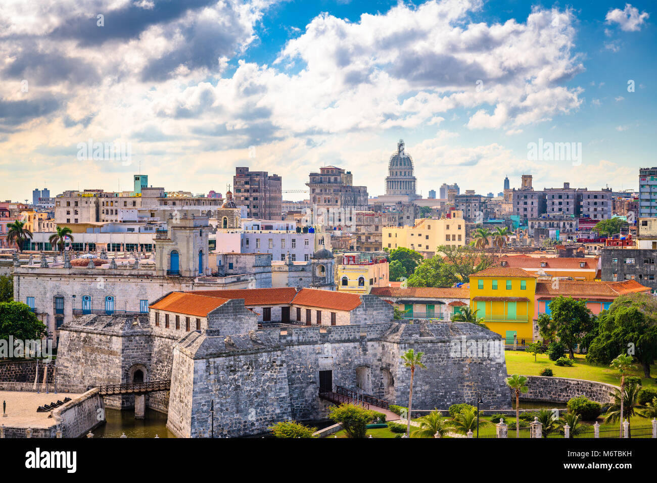 Havana, Cuba old town skyline. Stock Photo