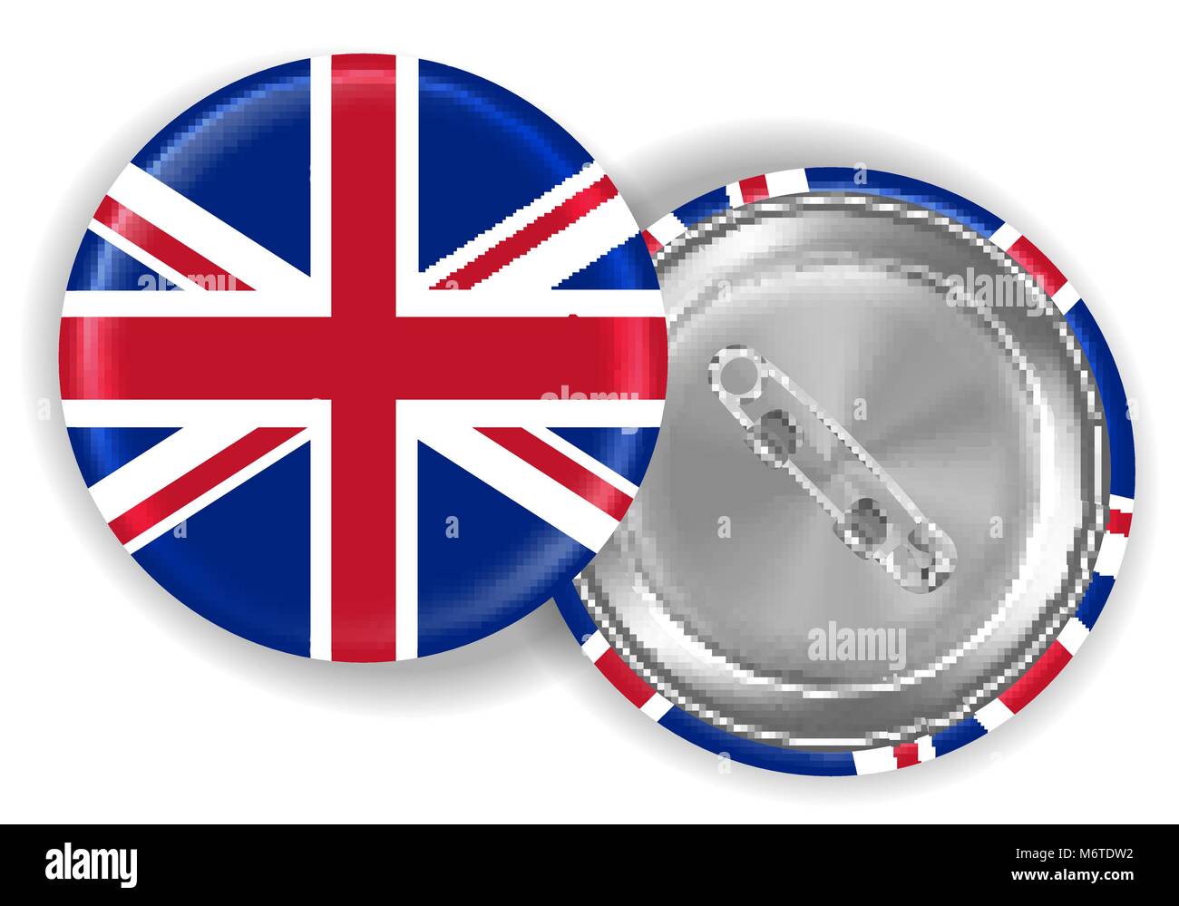 3d real England united kingdom flag brooch vector Stock Vector