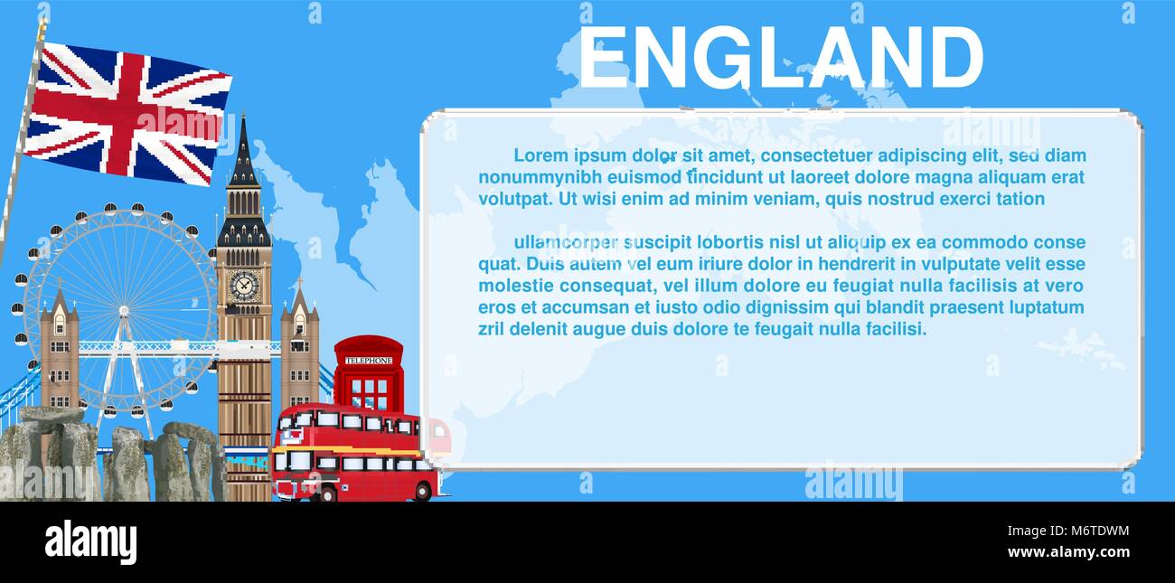 England travel landmark template card banner vector Stock Vector Image ...