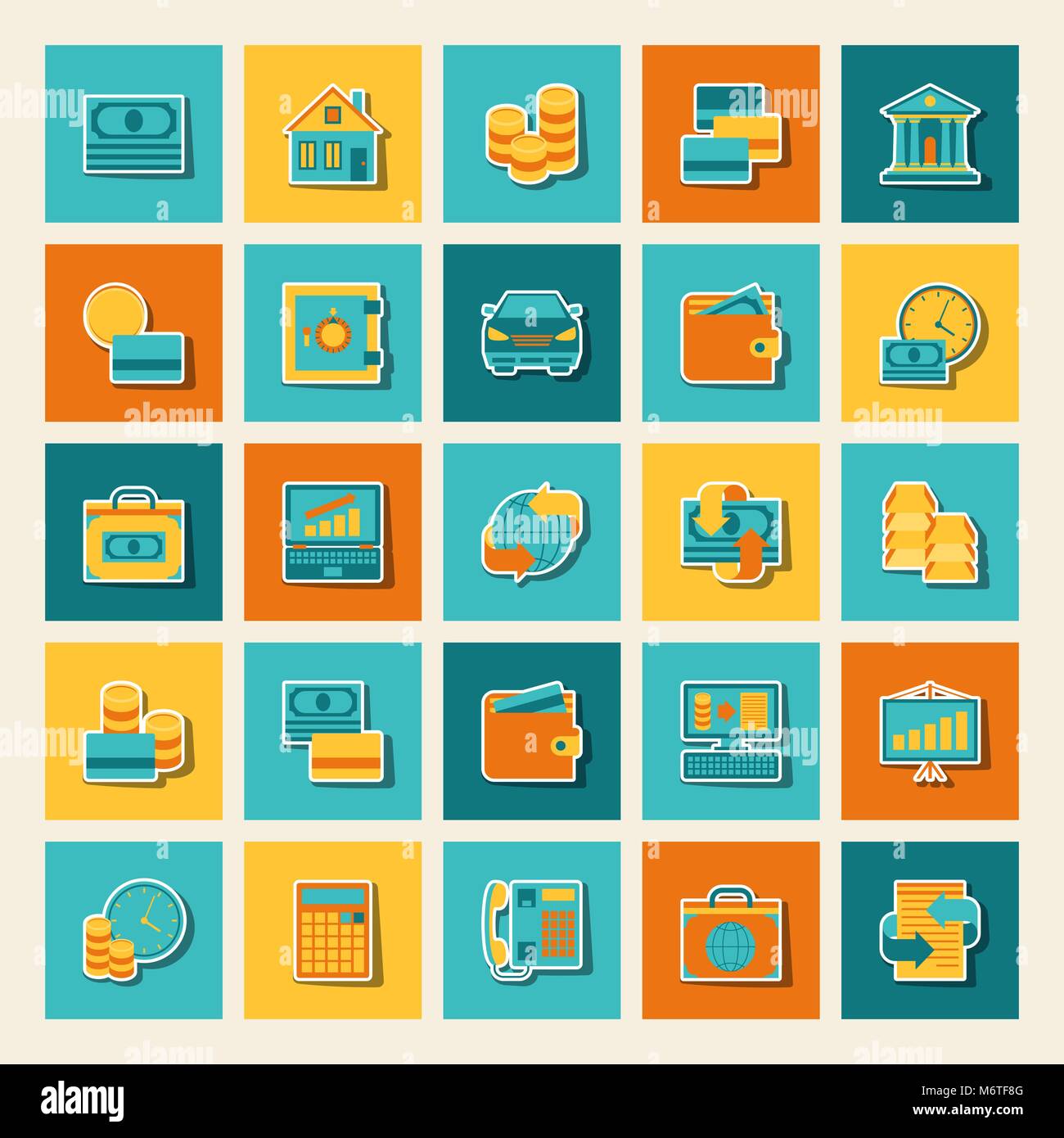 Set Of Business And Banking Icons Stock Vector Image And Art Alamy
