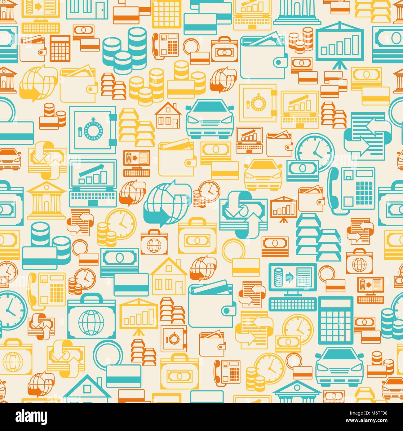 Seamless pattern of banking icons Stock Vector Image & Art - Alamy