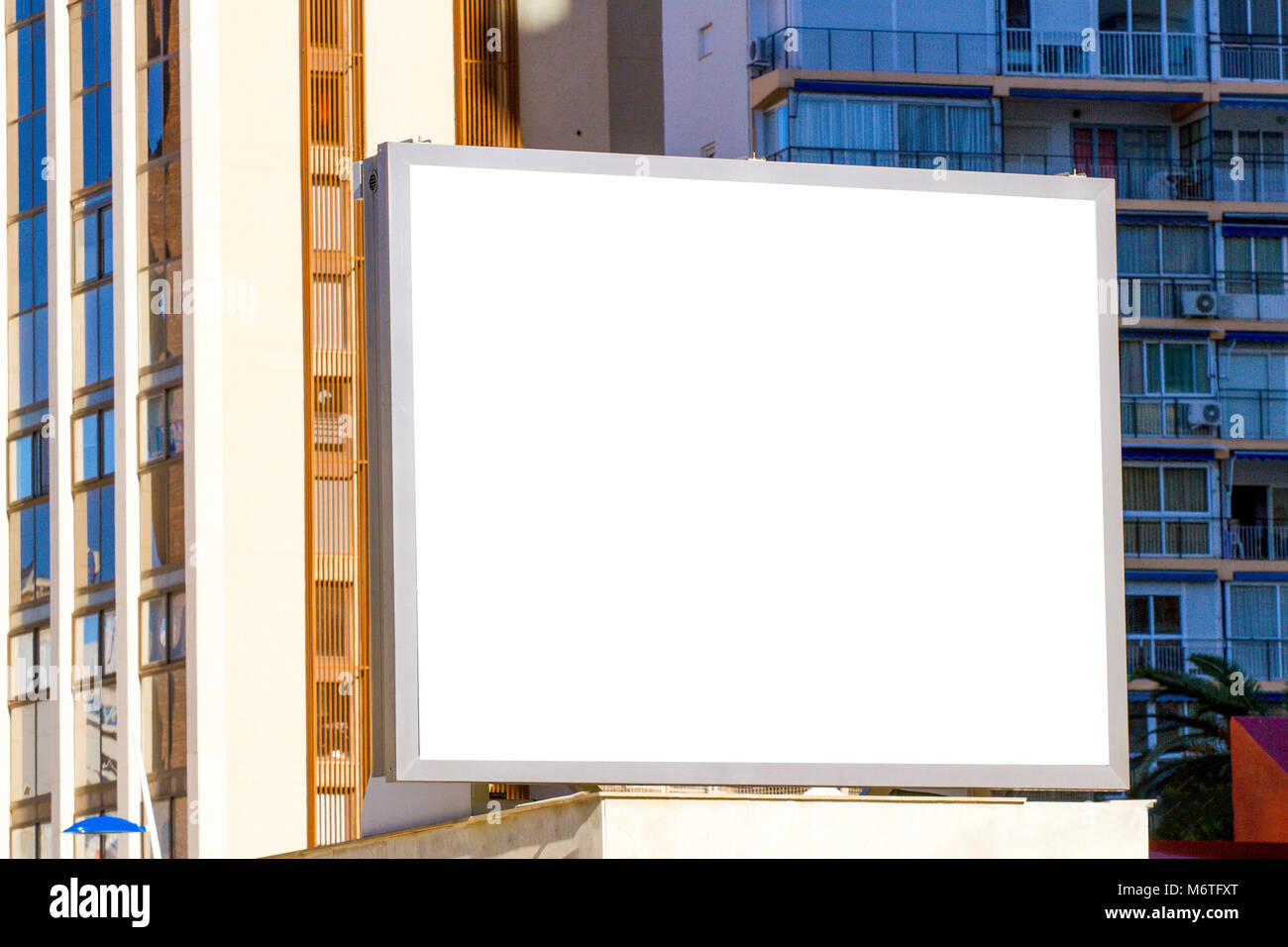 Rectangular shape mock up signboard Stock Photo - Alamy