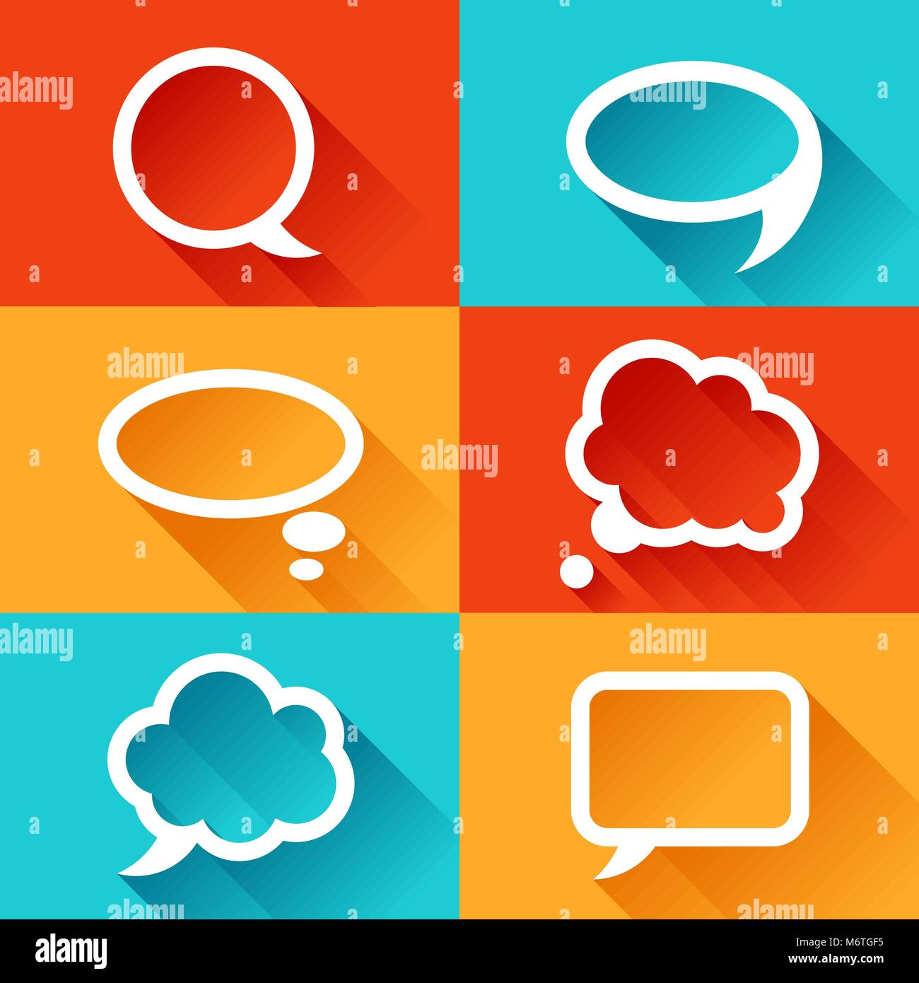 Set of speech bubbles in flat design style Stock Vector Image & Art - Alamy
