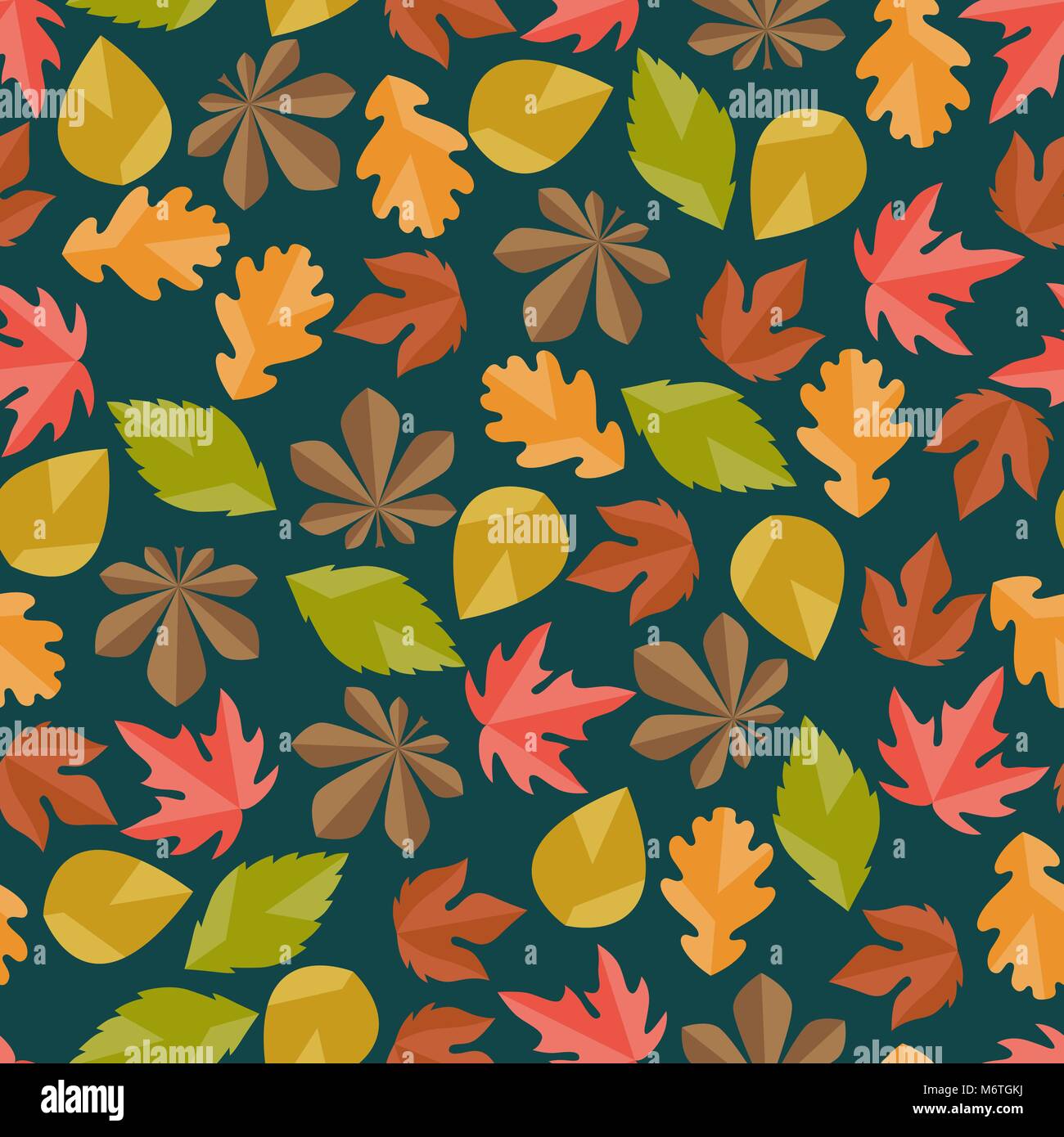 Seamless pattern with autumn leaves Stock Vector