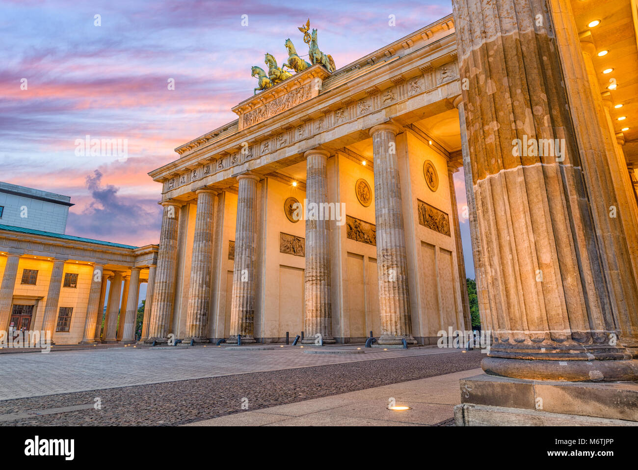 Berlin, Germany in the Mitte district at Brandenburg Gate. Stock Photo