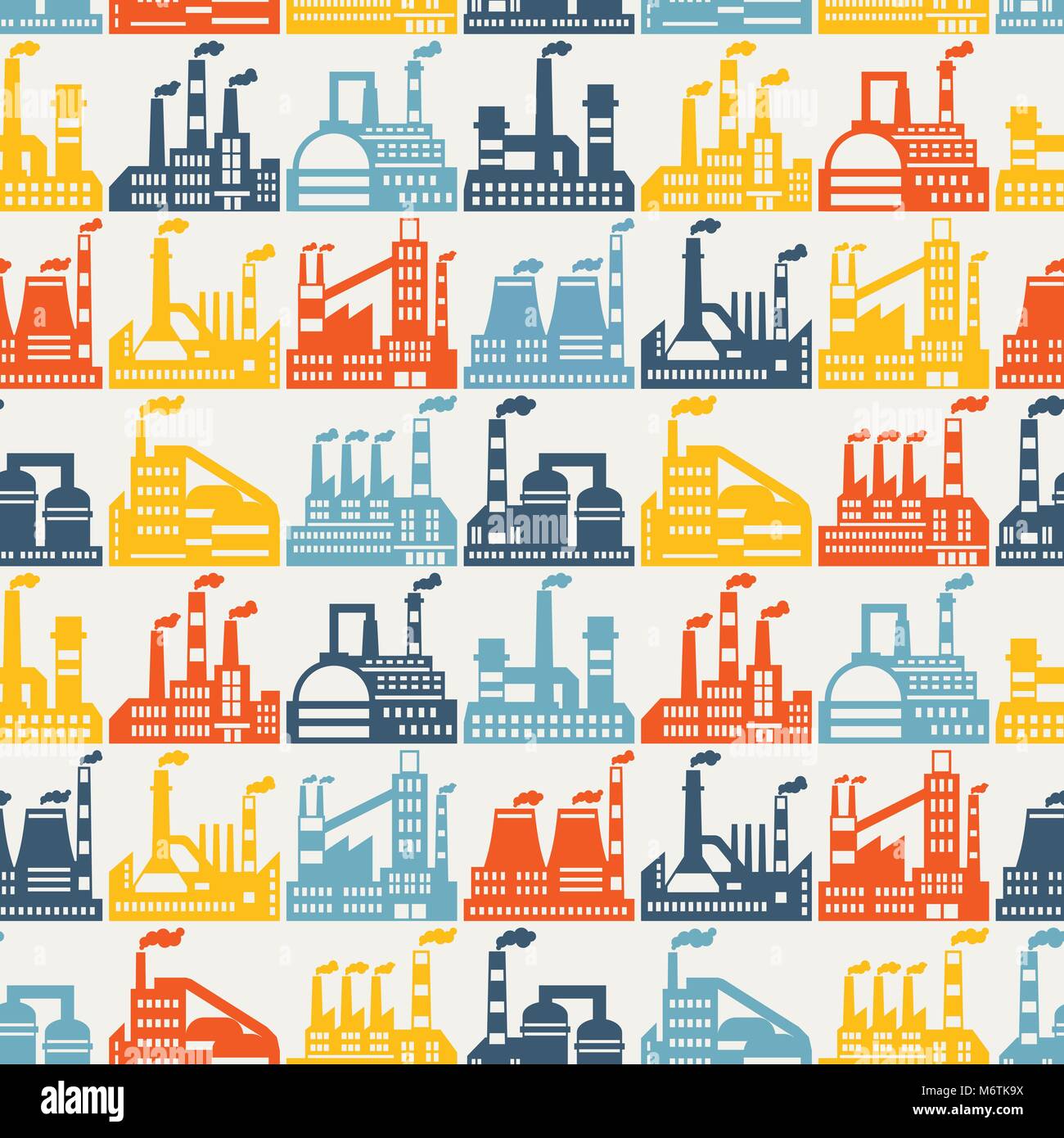 Industrial factory buildings seamless pattern Stock Vector Image & Art ...