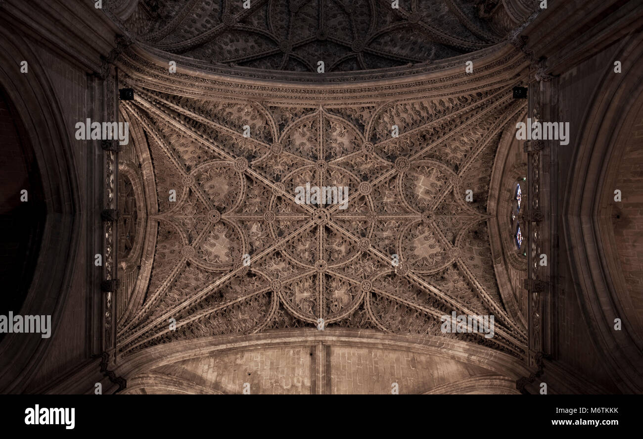 Sevilla, Kathedrale, Gewölbe, Ausschnitt Stock Photo