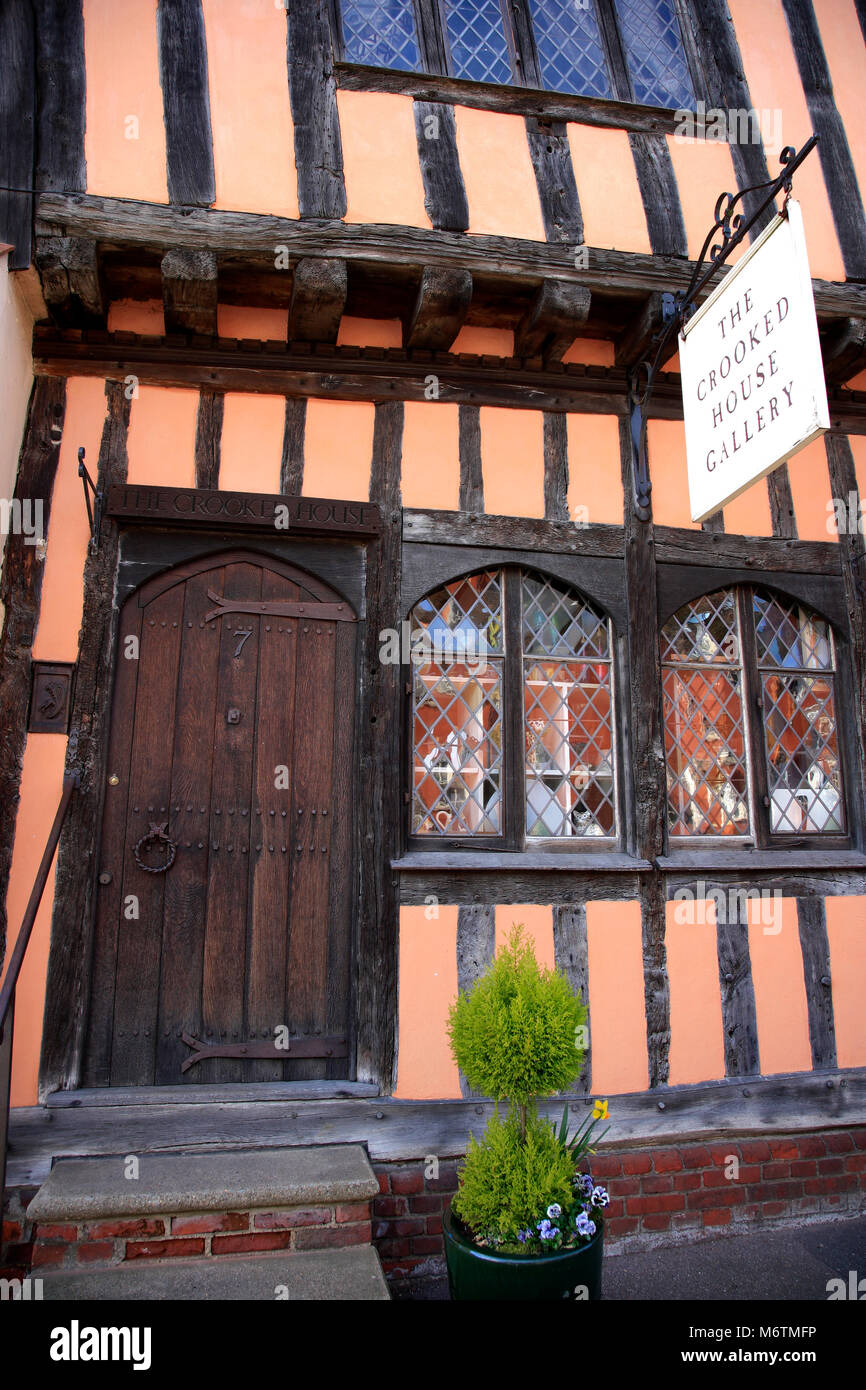 The Crooked House, Lavenham village, Suffolk County, England, UK Stock Photo